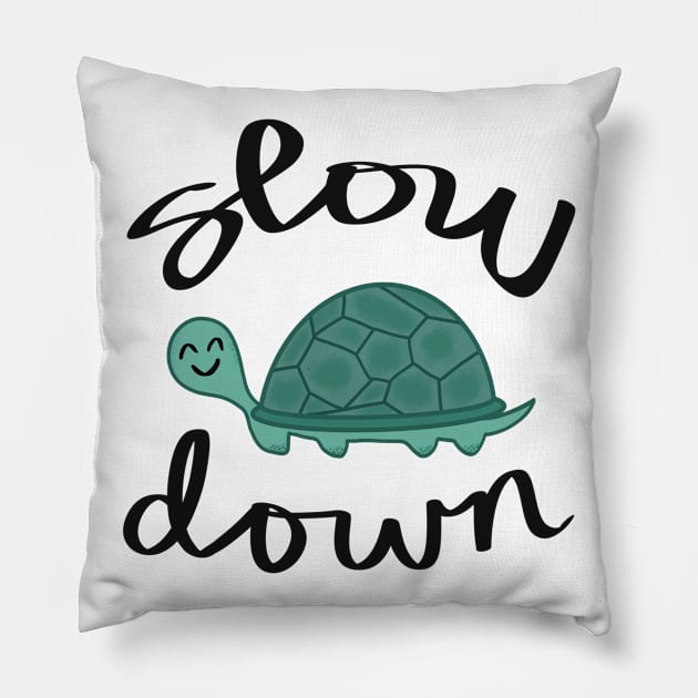 Slow Down Turtle Pillow by Strong with Purpose