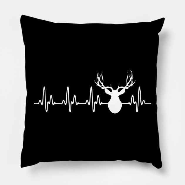 Heartbeat Deer Hunting T-shirt Pillow by jMvillszz