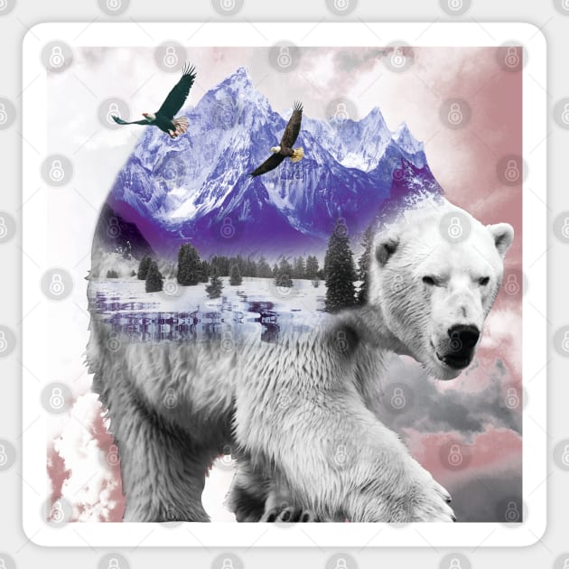 Winter Polar Bear Sticker Illustrations