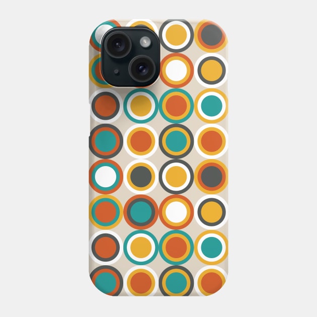 1970s Funky Retro Circles Pattern Phone Case by OrchardBerry