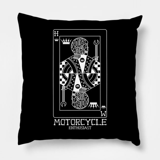 Motorcycle Enthusiast Pillow by holeymoleymerch