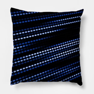 Blue dots moving from left to right in a dot matrix style Pillow