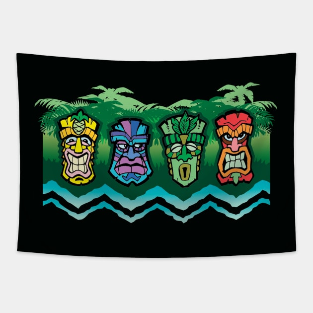 Tiki Guardians! Tapestry by UncleFez