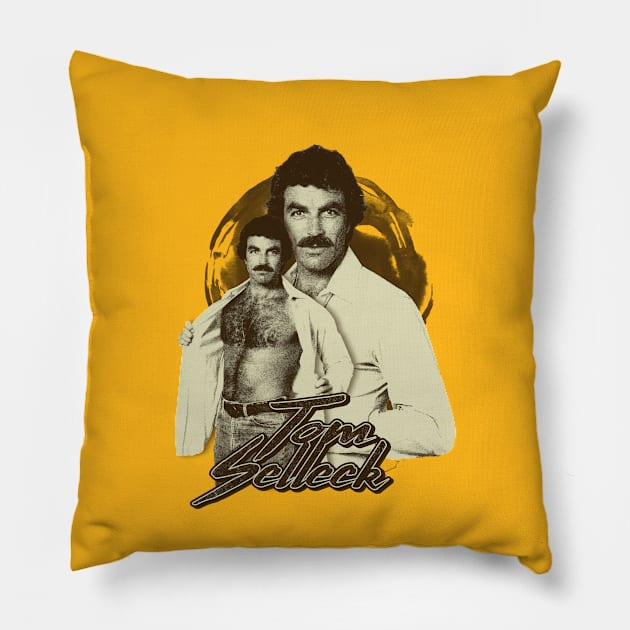 tom selleck Vintage Pillow by sepatubau77