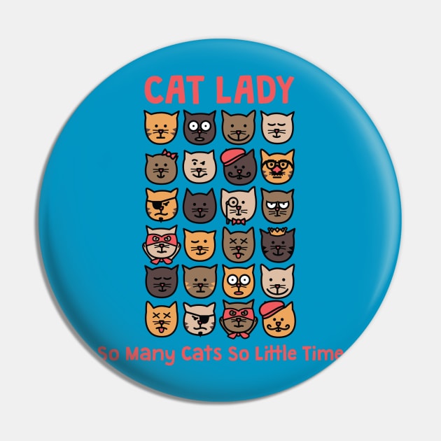 Cat Lady Pin by toddgoldmanart