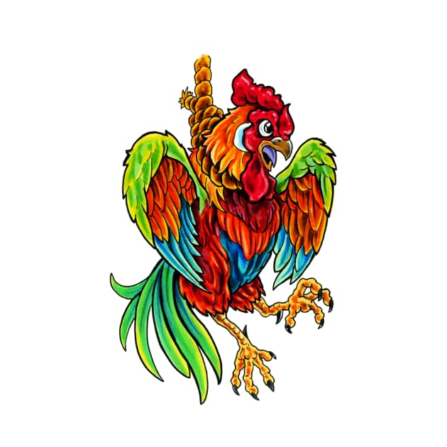 Hanged Cock colorful tee shirt by A1designs