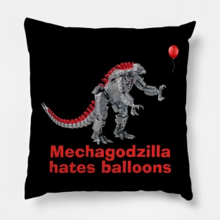 Mechagodzilla Hates Balloons Pillow