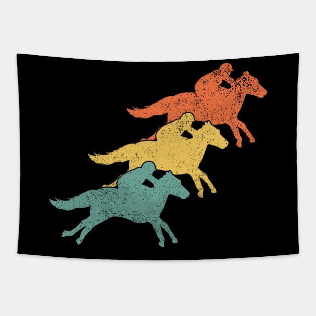 Horse Racing Equestrian Horse Racer Tapestry by KAWAIITEE