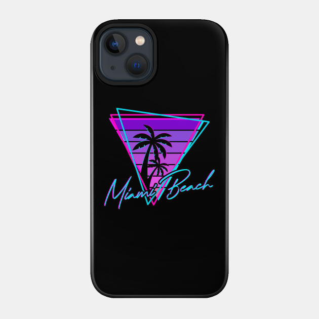 Retro Miami Beach Vintage 80s Beach Gift - Retro - Phone Case