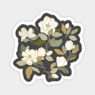 White magnolia flowers Magnet