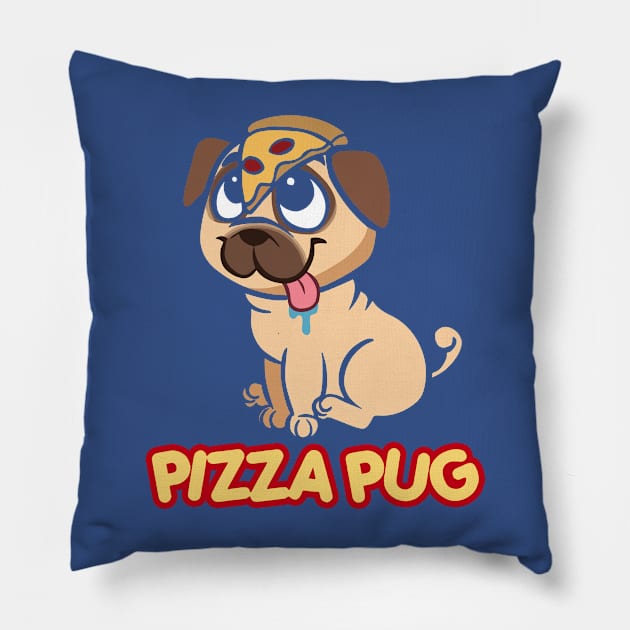 pizza pug dog 1 Pillow by trahaubayshop