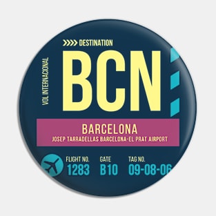 Barcelona Airport Stylish Luggage Tag (BCN) Pin