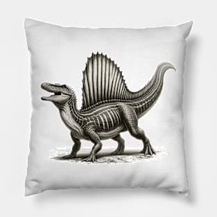 Black and White Dinosaur Pillow