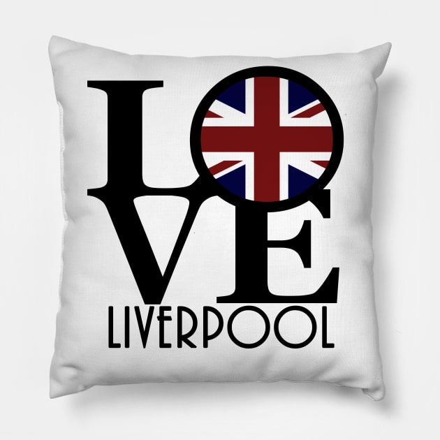 LOVE Liverpool Union Jack Pillow by UnitedKingdom