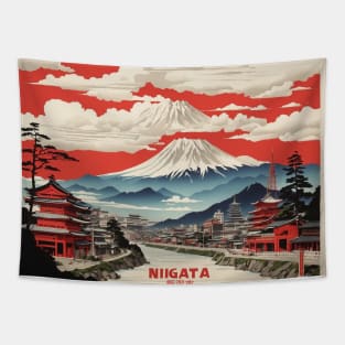 Niigata Japan Travel Vintage Tourism Poster Tapestry