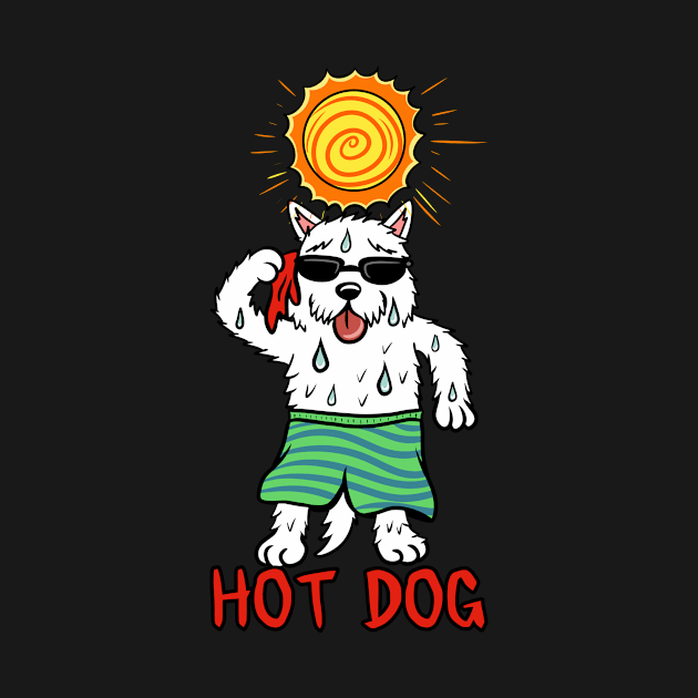 Westie Hot Dog by blacklines