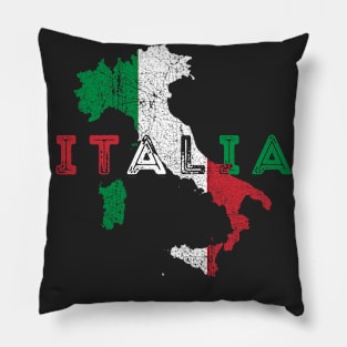 Italia Map and Italy Flag Souvenir Pillow