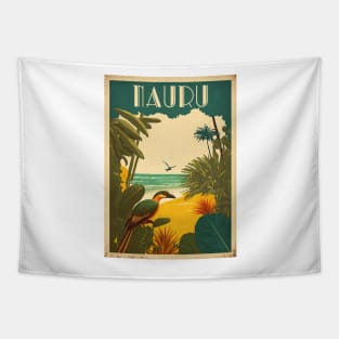 Nauru Vintage Travel Art Poster Tapestry