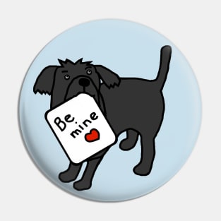 Cute Dog says Be Mine this Valentines Day Pin