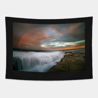 Rainbow sunset Tapestry