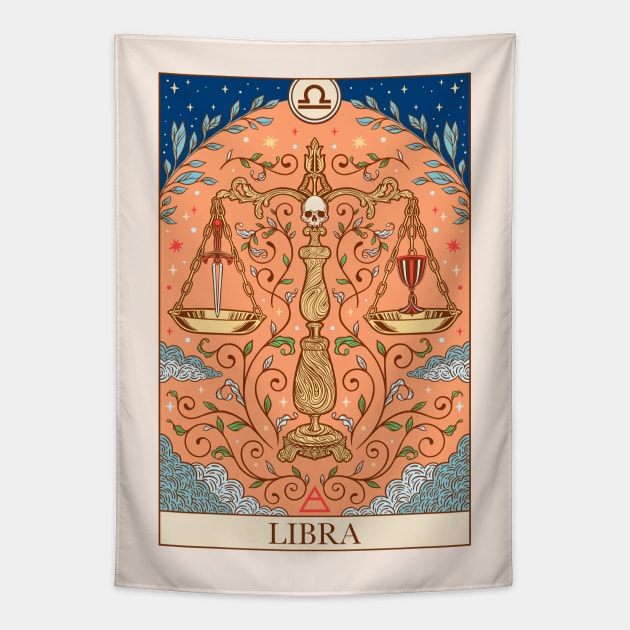 Zodiac sign tarot card Libra Libra Zodiac Sign Tapestry TeePublic