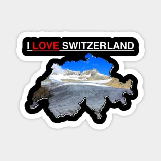 I Love Switzerland Map Rhone Glacier Magnet