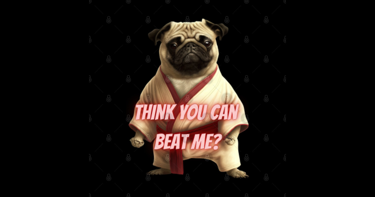 Kung fu dog Pug Posters and Art Prints TeePublic