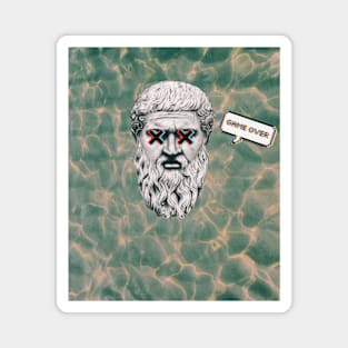 Vaporwave Aesthetic Glitch Retro Ancient Greek Mythology Game Over Magnet