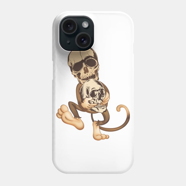 Monkey skull Phone Case by SAVELS