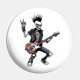 Punk Rock Skeleton Guitar Shredder Pin