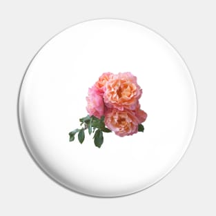 Pink Roses Flowers Bouquet Floral Pin