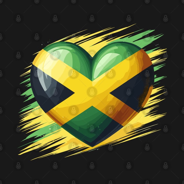 Jamaica Flag Heart by Graceful Designs