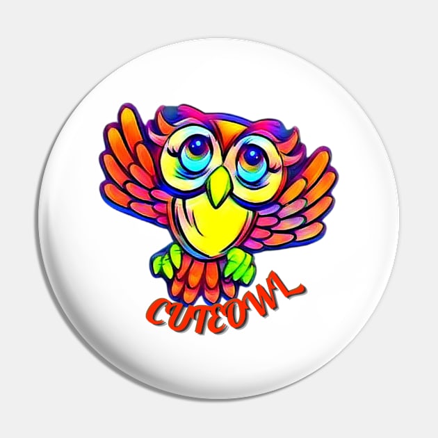 Cute Owl Pin by Lees Tees