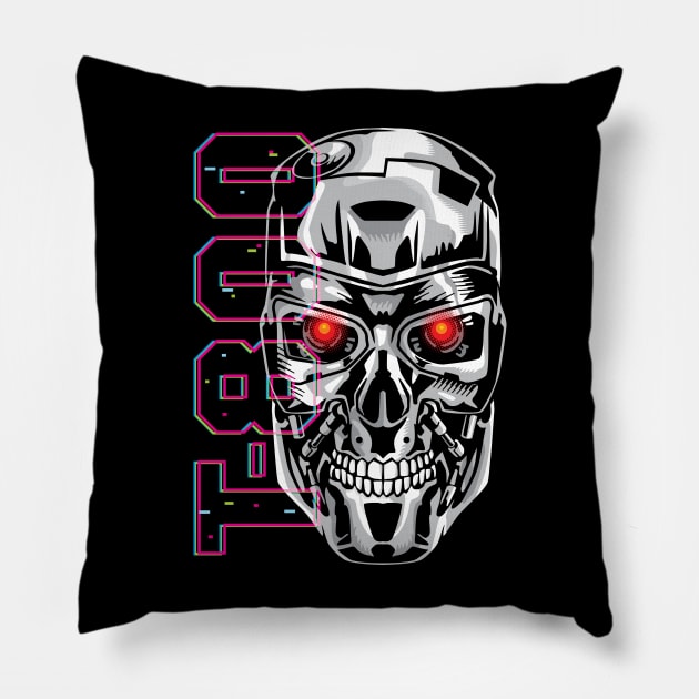 T800 Glitch Pillow by arace