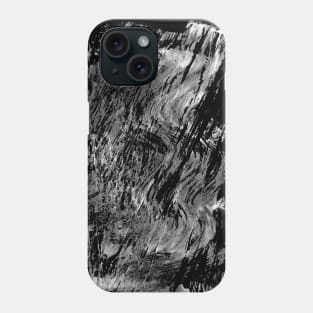 Simple abstract boho background with animal stripes and stains. Hand-painted watercolor, acrylic texture. Monochrome black-white, grey. Best for the print, fabric, poster, wallpaper, cover. Phone Case