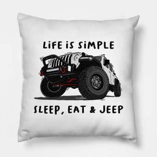 American Jeep White Pillow