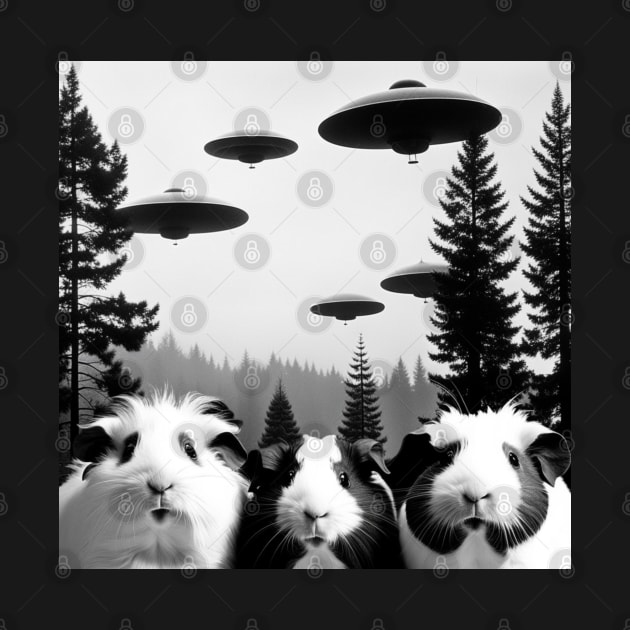 Funny Guinea Pig with Alien UFO Spaceship. Guinea Pig lover by alice.photographer