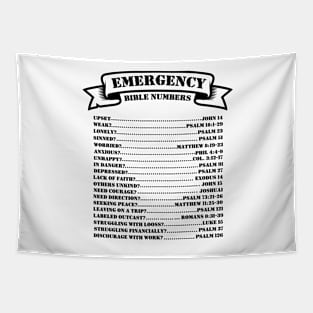 Emergency Bible Numbers Tapestry