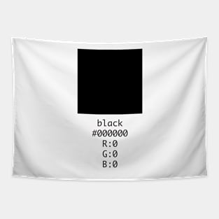 Black Hex and RGB Code Tapestry