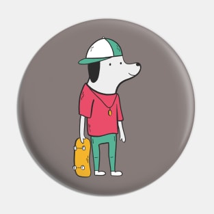 Skater Dog Pin