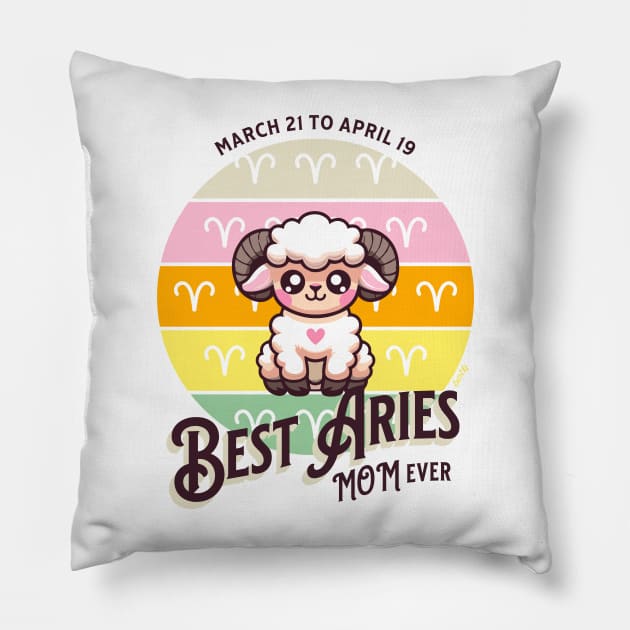 Best Aries Mom Ever Pillow by B2T4 Shop