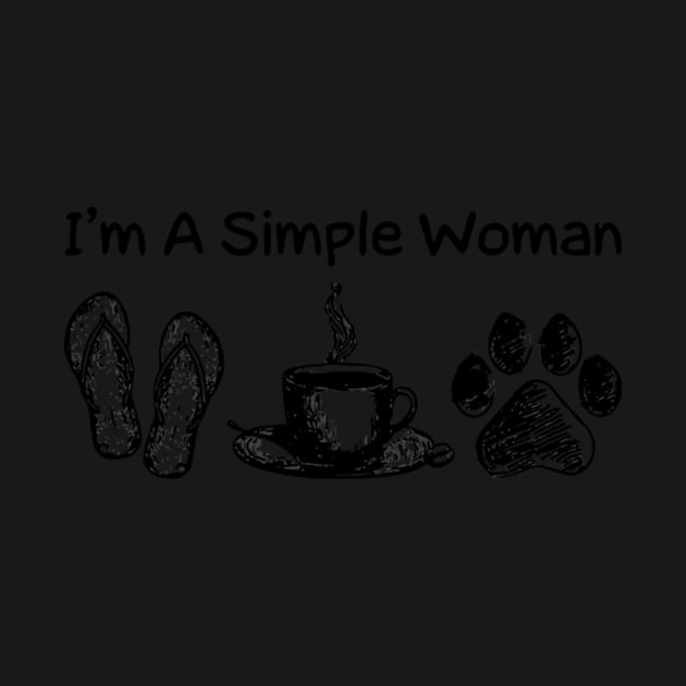 I'M A Simple Flip Flops Coffee Dog Paw by SnugFarm