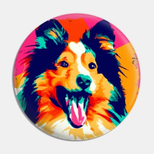 Shetland Sheepdog Pop Art - Dog Lover Gifts Pin