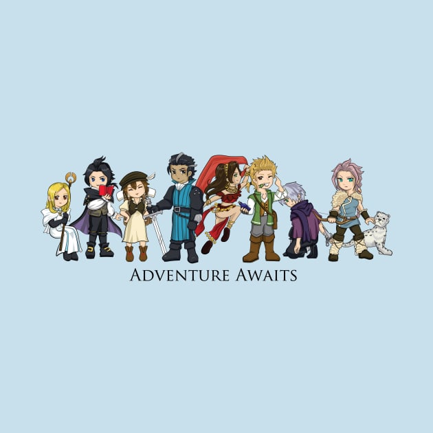 Octopath Traveler Chibi Characters by LittleBearArt