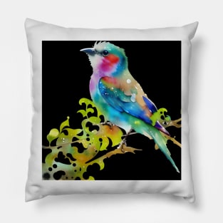 colourful bird in colourful nature Pillow