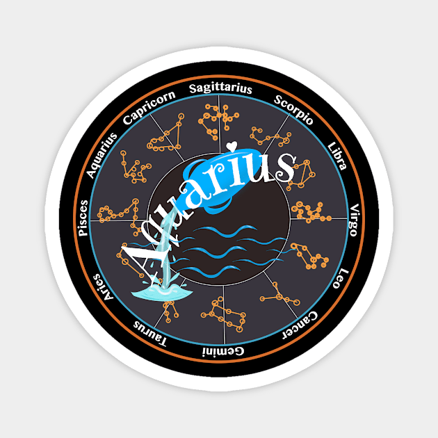 New Aquarius zodiac sign Magnet by designInk