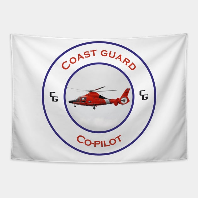 Co-pilots US Coast Guard Search and Rescue Helicopter - Dolphin Tapestry by AJ techDesigns