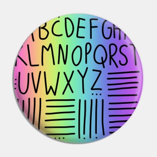 Rainbow ABCs Pin