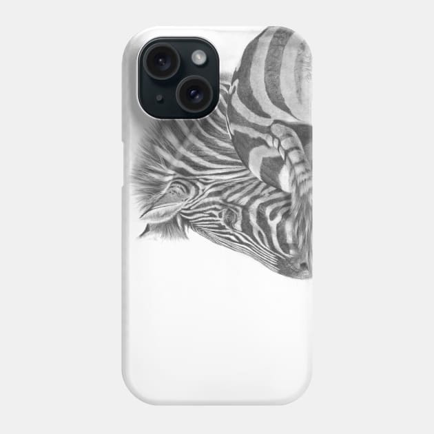 A Watchful Eye - Zebra Phone Case by Mightyfineart