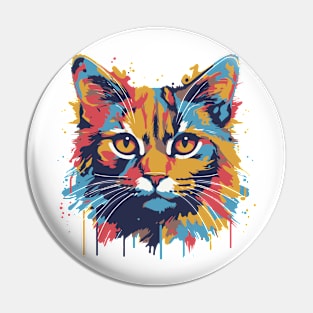 Cute cat pop art Pin